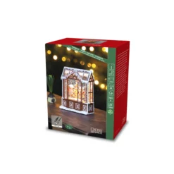 LED Wasserlaterne Lebkuchenhaus, braun, 5h Timer, 1 ww Diode, Batterie: 3xAA 1,5V (exkl.), Innen