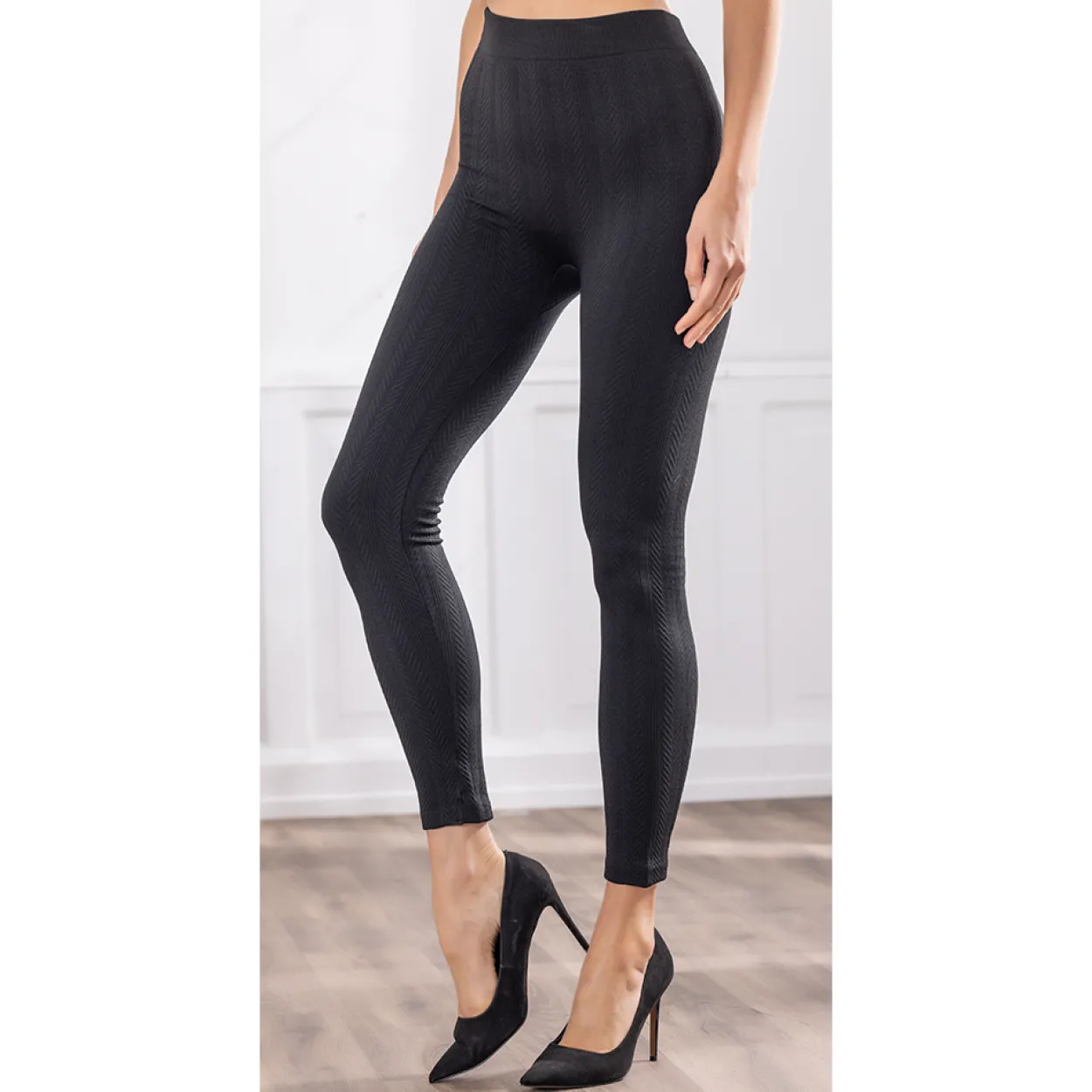 Leggings mit Zopfmuster