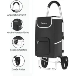 48 L Einkauf Trolley Einkaufswagen Shopping Trolley Tasche Aluminium Stabil