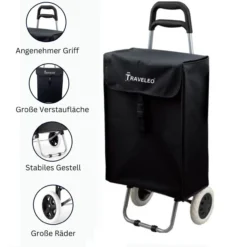 45 L Einkauf Trolley Einkaufswagen Shopping Trolley Tasche Aluminium Stabil