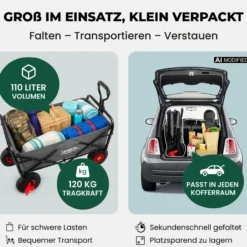Lemodo Bollerwagen faltbar, grau