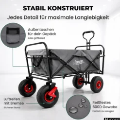 Lemodo Bollerwagen faltbar, grau