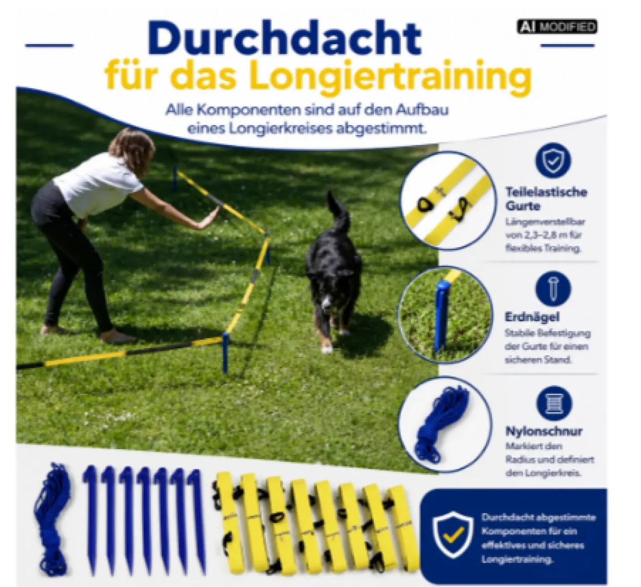 Lemodo Longier-Set für Hunde, Radius 3-3,5m