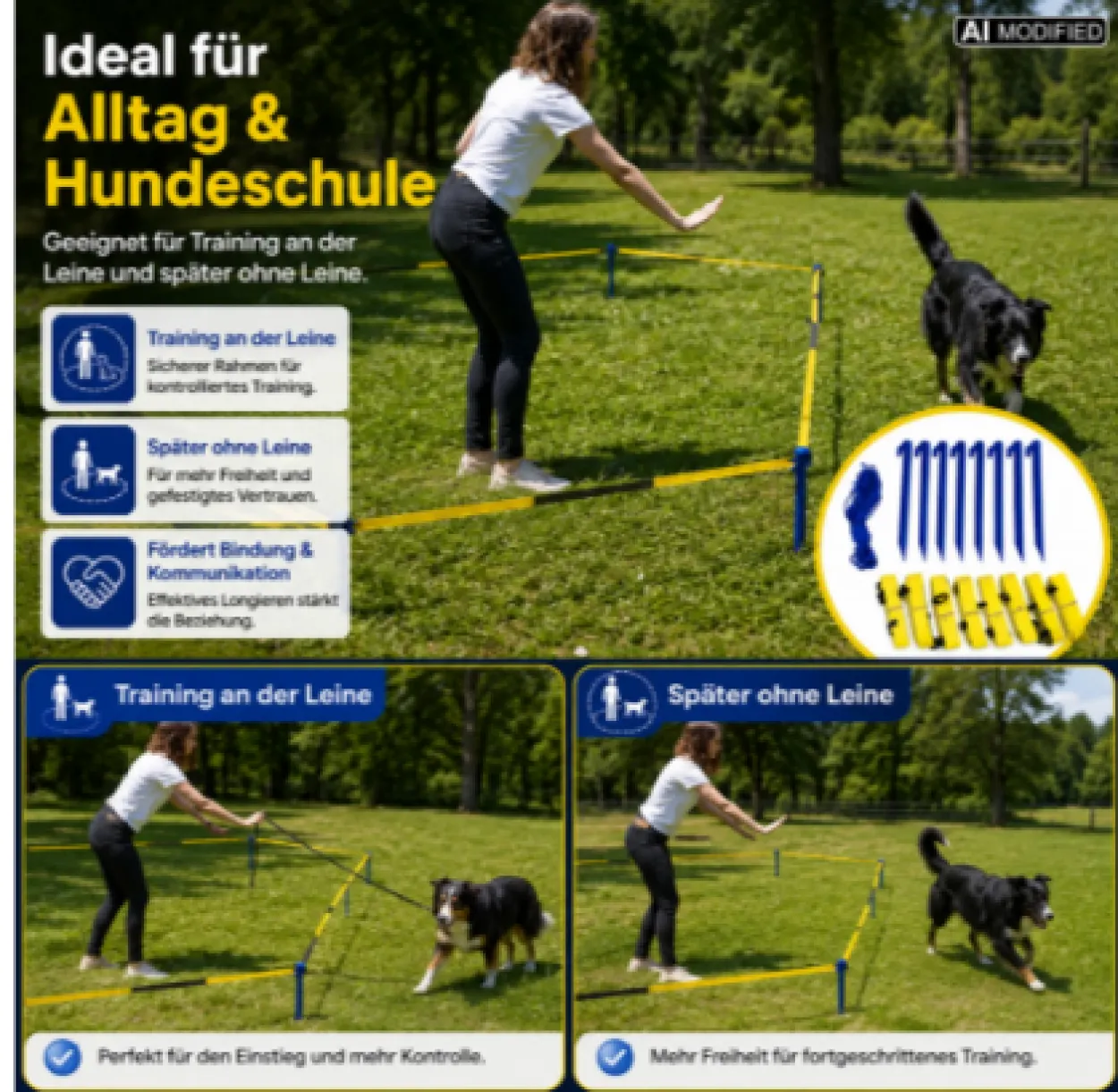 Lemodo Longier-Set für Hunde, Radius 3-3,5m