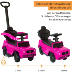 Lemodo Rutschauto mit Schiebstange Mercedes ab 1 Jahr, pink