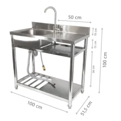 Lemodo Spültisch freistehend, L 100x51,5x100 cm