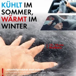 Lenkradbezug Lammfell anthrazit