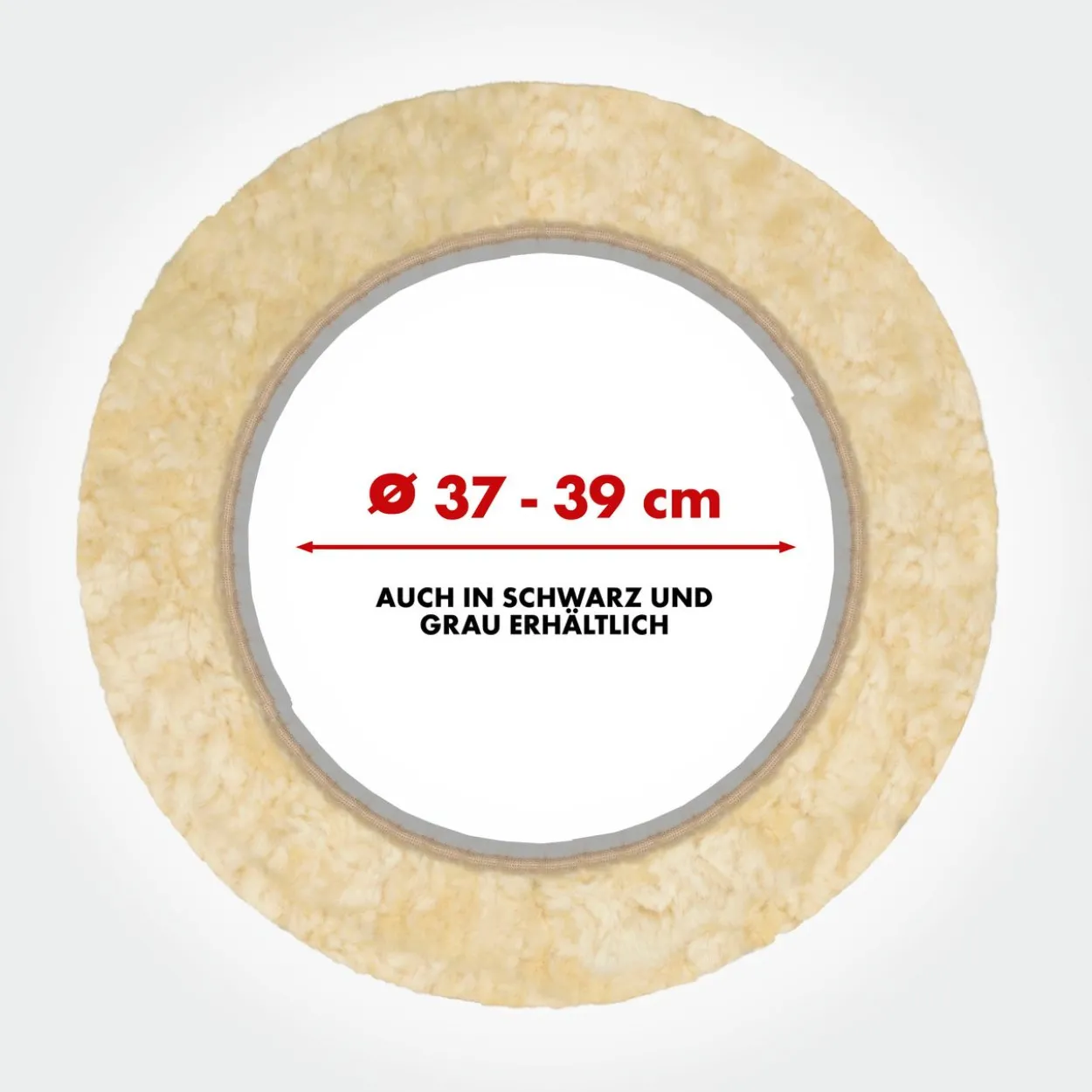 Lenkradbezug Lammfell beige