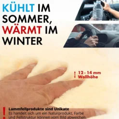Lenkradbezug Lammfell beige