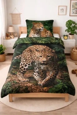 Leopard Design Kuschelige Bettwäsche Baumwolle, 140x200 cm & 70x90 cm