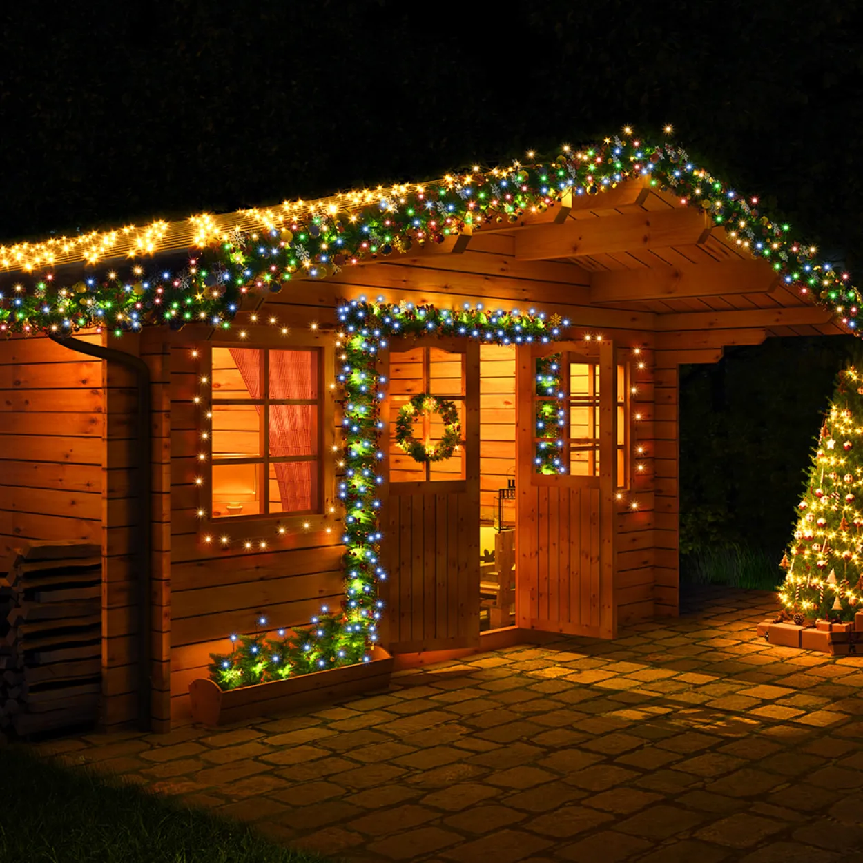 Lichterkette 200 LED 20m bunt