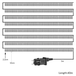 Lichterkette 400 LED 40m warm weiß