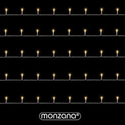 Lichterkette 200 LED transparentes Kabel 20m warm weiß