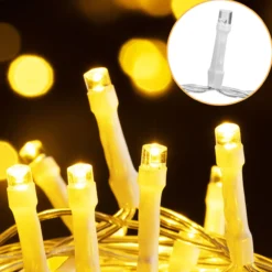 Lichterkette 200 LED transparentes Kabel 20m warm weiß