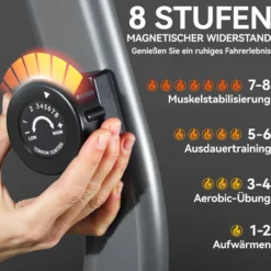 Liegeergometer für Zuhause mit 8 verstellbar Widerstandsstufen Magnetbremse