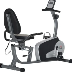 Liegeergometer Heimtrainer Fahrradtrainer mit LCD-Anzeige einstellbar Nutzergewicht bis 110 kg 8 stufig einstellbarem Magnetwiderstand Stahl ABS