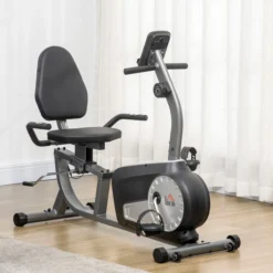 Liegeergometer Heimtrainer Fahrradtrainer mit LCD-Anzeige einstellbar Nutzergewicht bis 110 kg 8 stufig einstellbarem Magnetwiderstand Stahl ABS