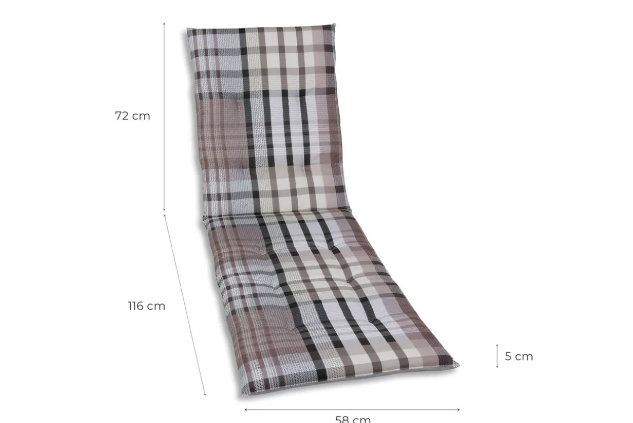 Liegenauflage Karo braun-beige