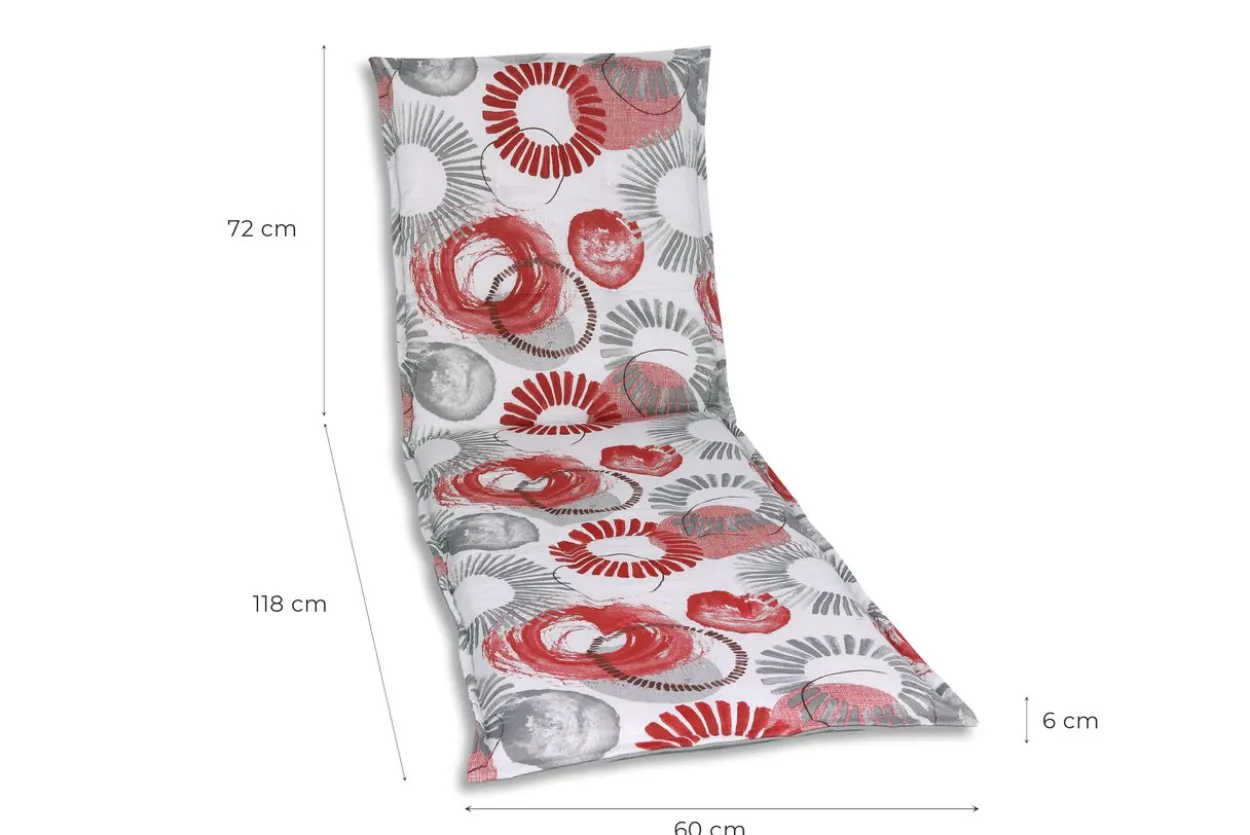 Liegenauflage Sonnenkreise rot