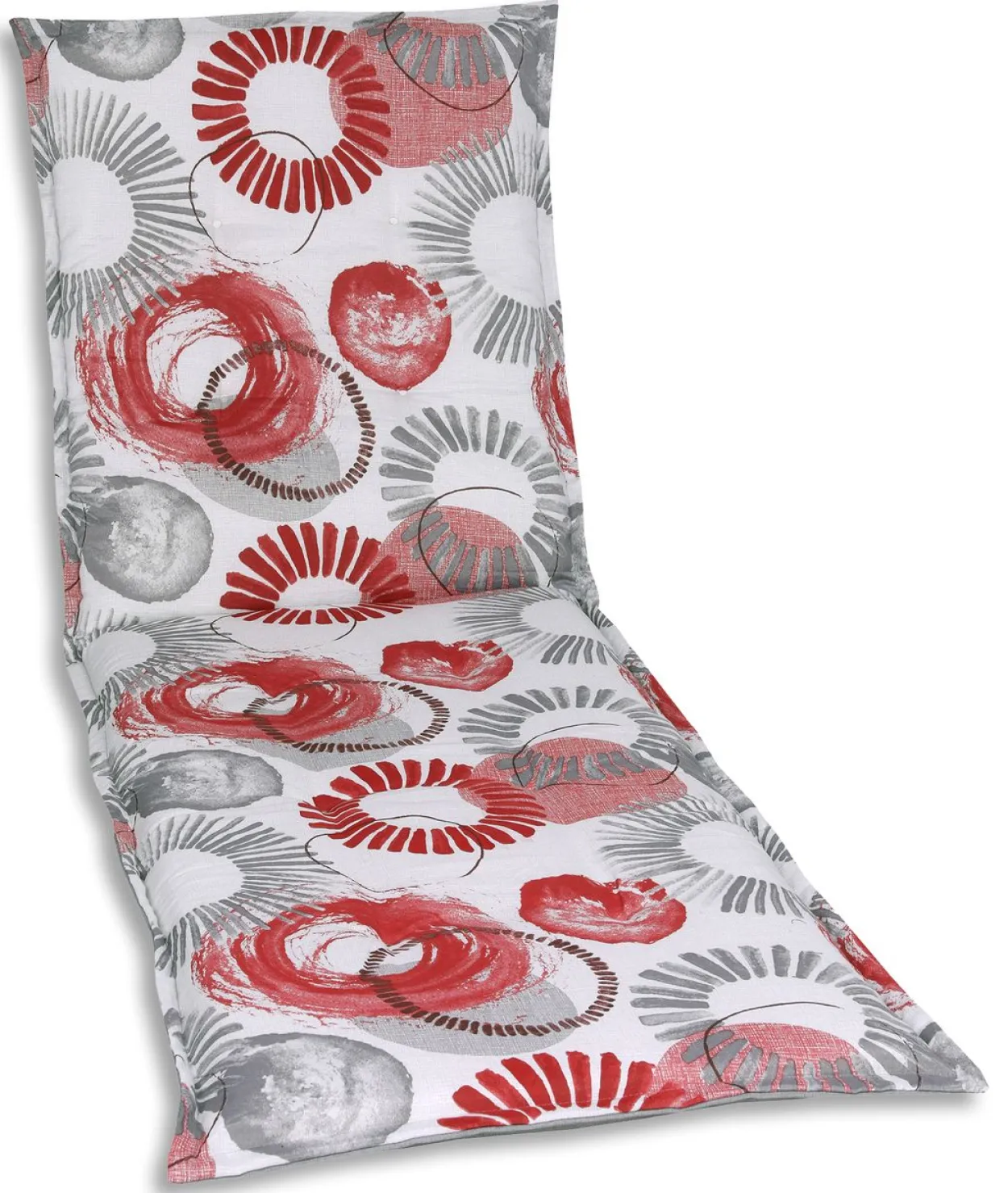 Liegenauflage Sonnenkreise rot