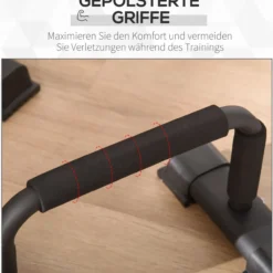 Liegestützgriffe 2er Set rutschfest Push Up Griffe Push up Bars Parallettes Liegestützen für Muskeltraining und Krafttraining Stahl