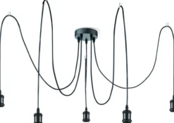 Lighting - OLIVER - Hängeleuchte Metall schwarz, 5x E27