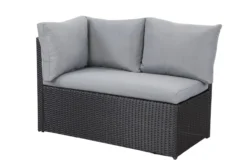 Lounge Set Polyrattan Gartenmöbel 7-teile für 6-9 Personen Garten & Balkon (schwarz & grau)