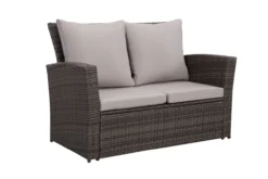 Lounge Set Polyrattan Gartenmöbel Set 4-teile für 3-4 Personen Garten & Balkon Sitzmöbel-Set (Grau)
