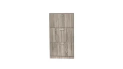 LuxeFit Schuhschrank mit 3 Türen, ca. 60 x 30 x 114,5 cm – Holzoptik