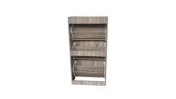 LuxeFit Schuhschrank mit 3 Türen, ca. 60 x 30 x 114,5 cm – Holzoptik