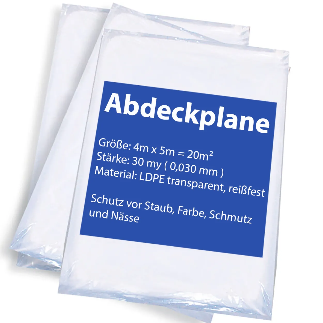 Malerplane Abdeckfolie 4x5m 30my 5 Stück