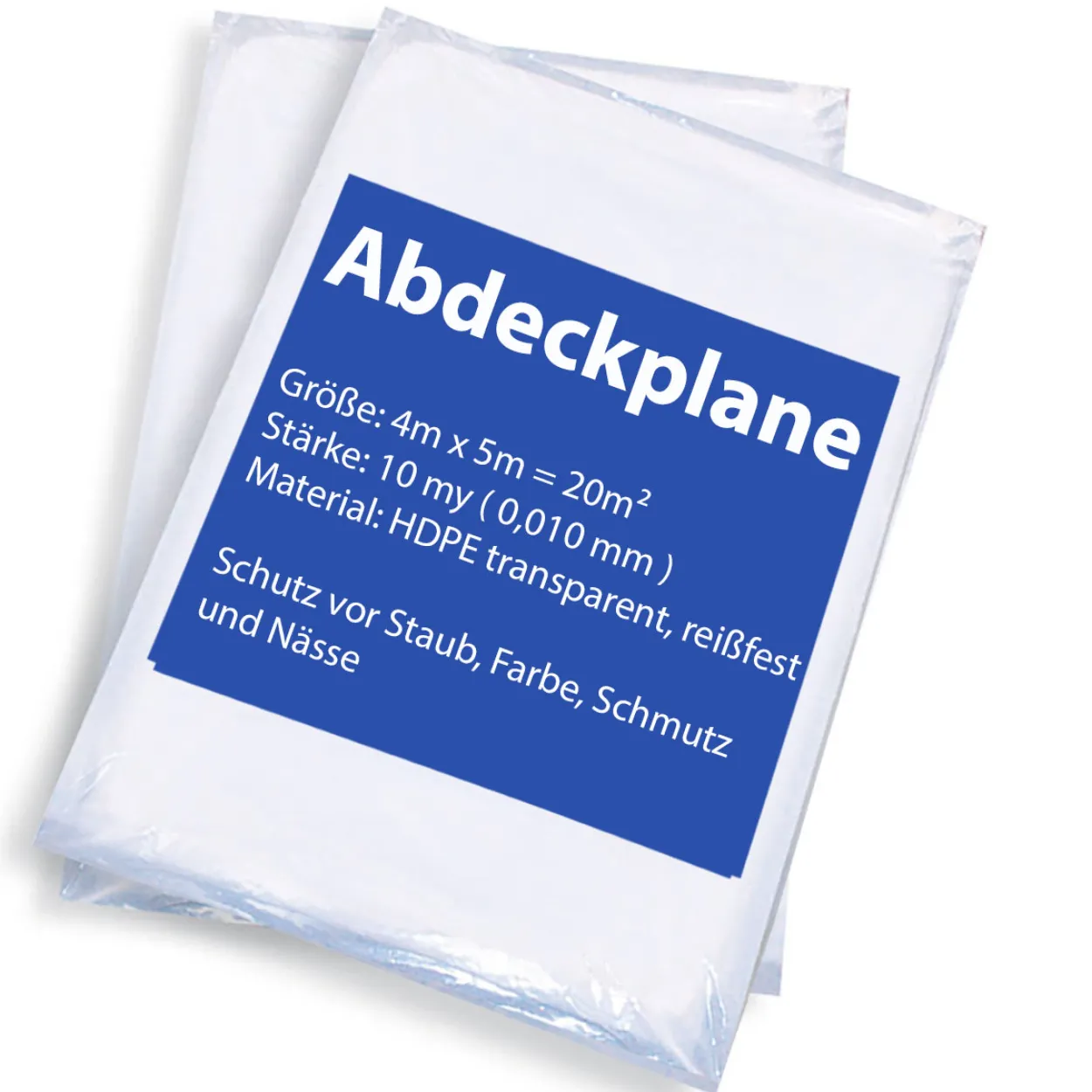 Malerplane Abdeckfolie 4x5m 10my 1 Stück