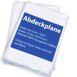 Malerplane Abdeckfolie 4x5m 10my 5 Stück