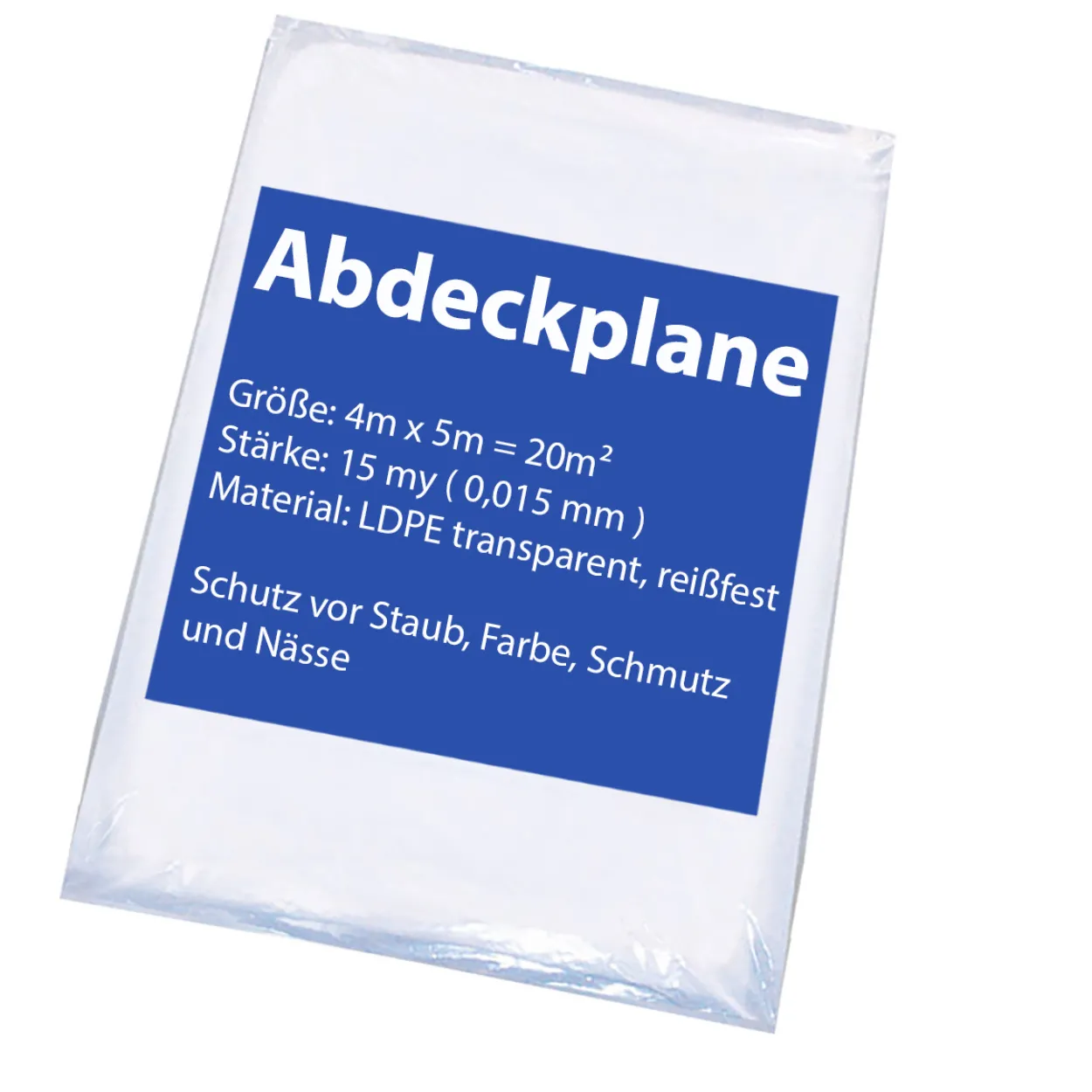Malerplane Abdeckfolie 4x5m 15my 5 Stück