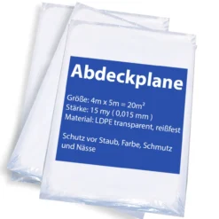 Malerplane Abdeckfolie 4x5m 15my 5 Stück