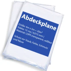 Malerplane Abdeckfolie 4x5m 15my 5 Stück
