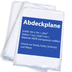 Malerplane Abdeckfolie 4x5m 7my 5 Stück