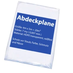 Malerplane Abdeckfolie 4x5m 7my 5 Stück