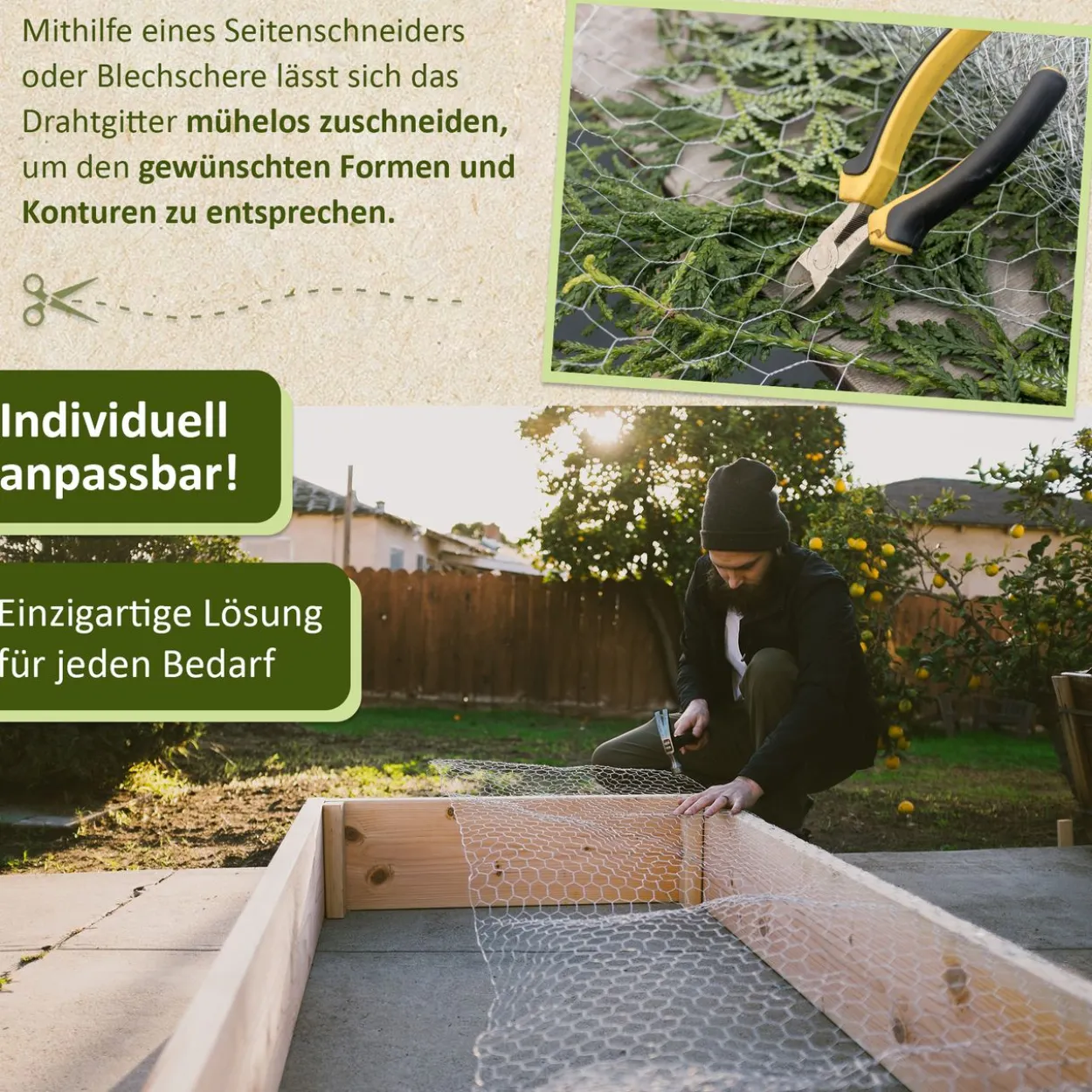 Maschendrahtzaun verzinkt, 25 m lang, silber