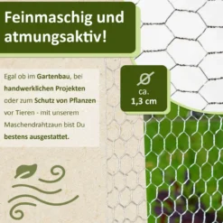 Maschendrahtzaun verzinkt, 25 m lang, silber