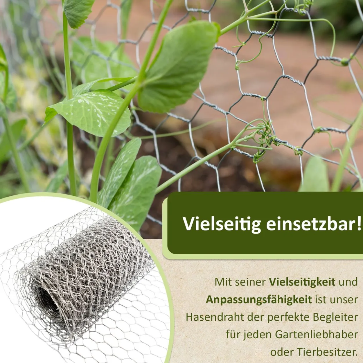 Maschendrahtzaun verzinkt, 25 m lang, silber