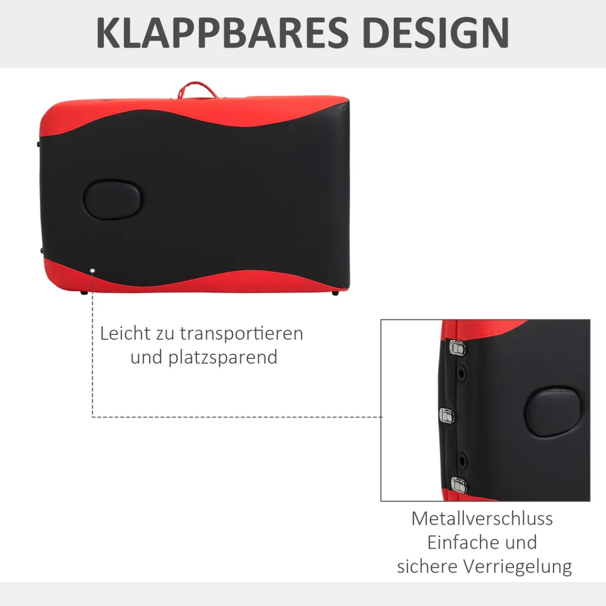 Massageliege, Alu Kunststoff