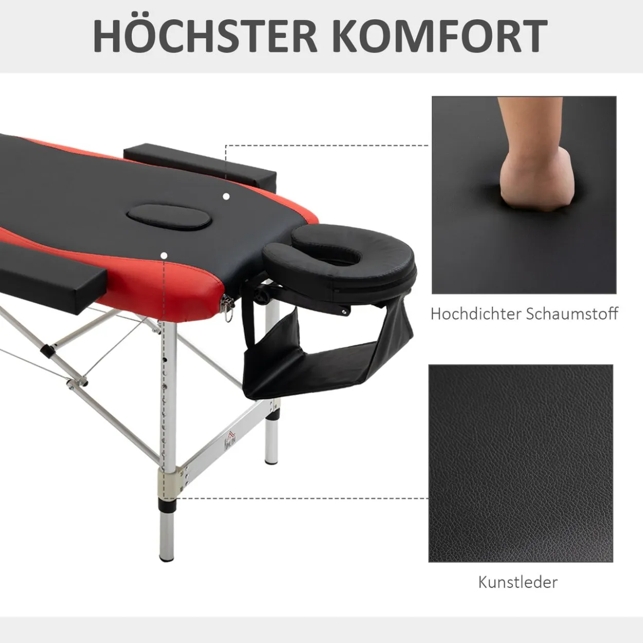 Massageliege, Alu Kunststoff