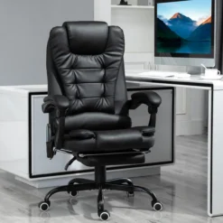Massagesessel Chefsessel Schwarz 67 x 79 x 111-121 cm
