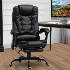 Massagesessel Chefsessel Schwarz 67 x 79 x 111-121 cm