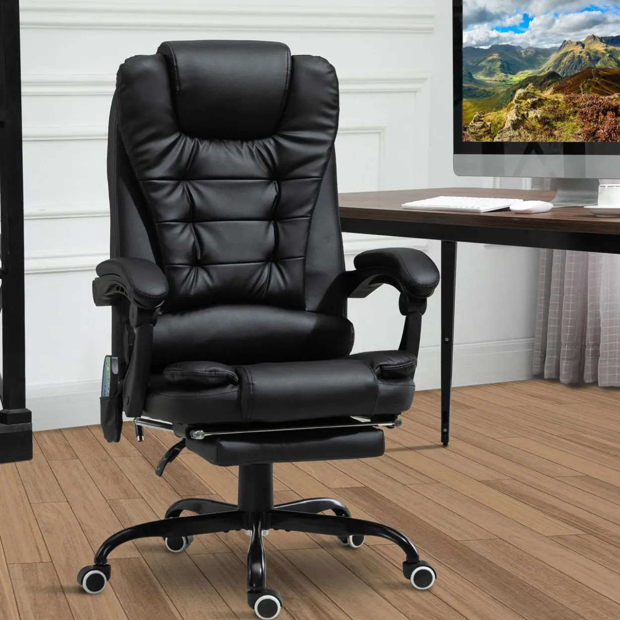 Massagesessel Chefsessel Schwarz 67 x 79 x 111-121 cm