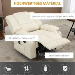 Massagesessel Elektrisch Fernsehsessel mit Liegefunktion 8 Massagepunkte