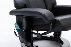 Massagesessel mit Fußhocker & Heizfunktion - Schwarz