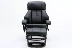 Massagesessel mit Fußhocker & Heizfunktion - Schwarz