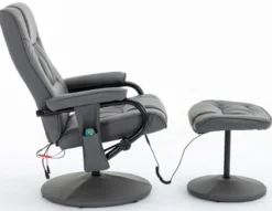 Massagesessel mit Heizfunktion & Fußhocker - Grau